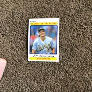 Jose canseco player of the decade card